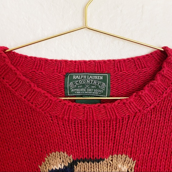 ‘RARE’ POLO BEAR Ski Bear Hand Knit Sweater SZ M - Picture 4 of 6